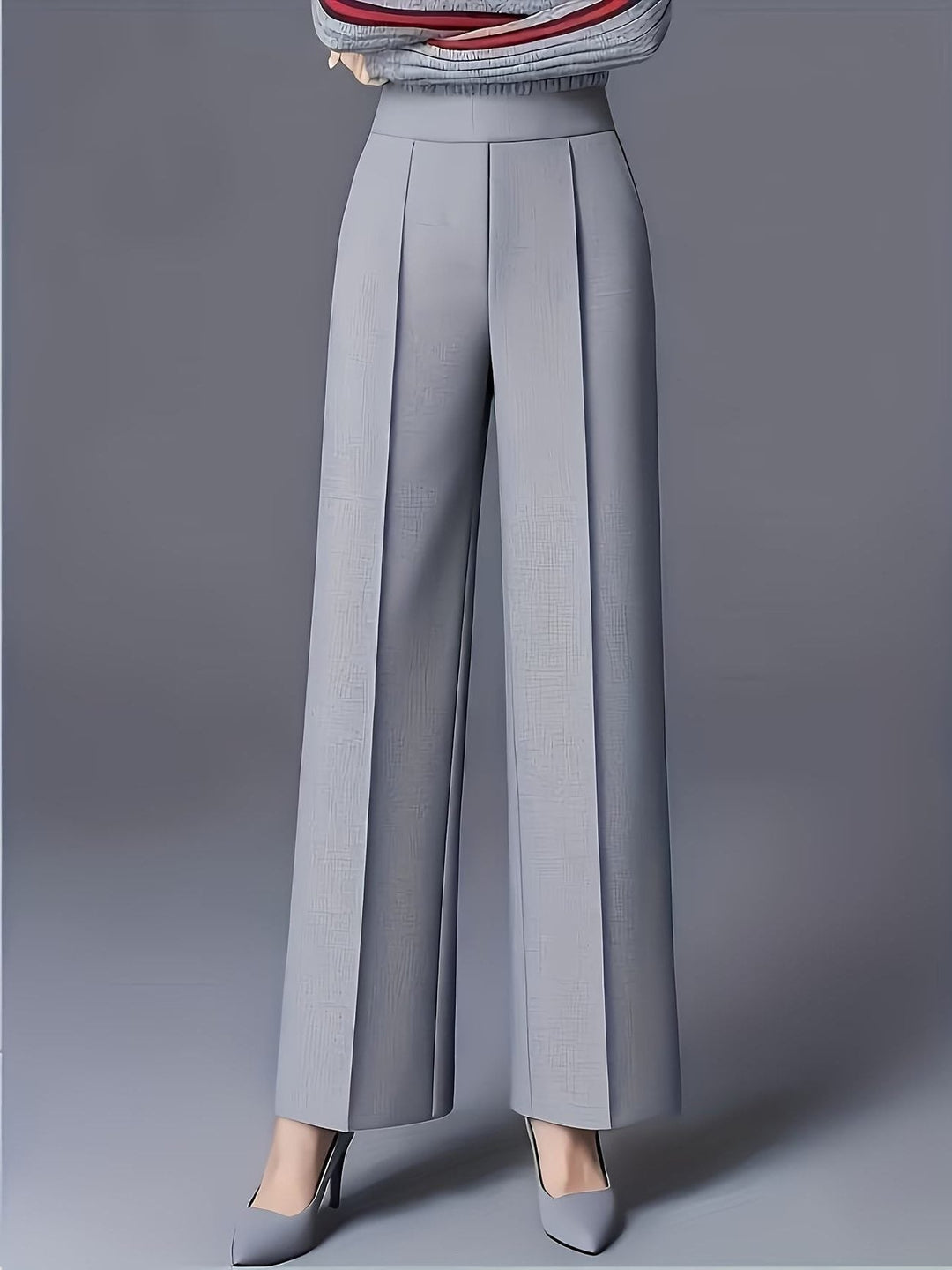 Elvire | Broek met hoge taille, wijde pijpen en naaddetail voor dames
