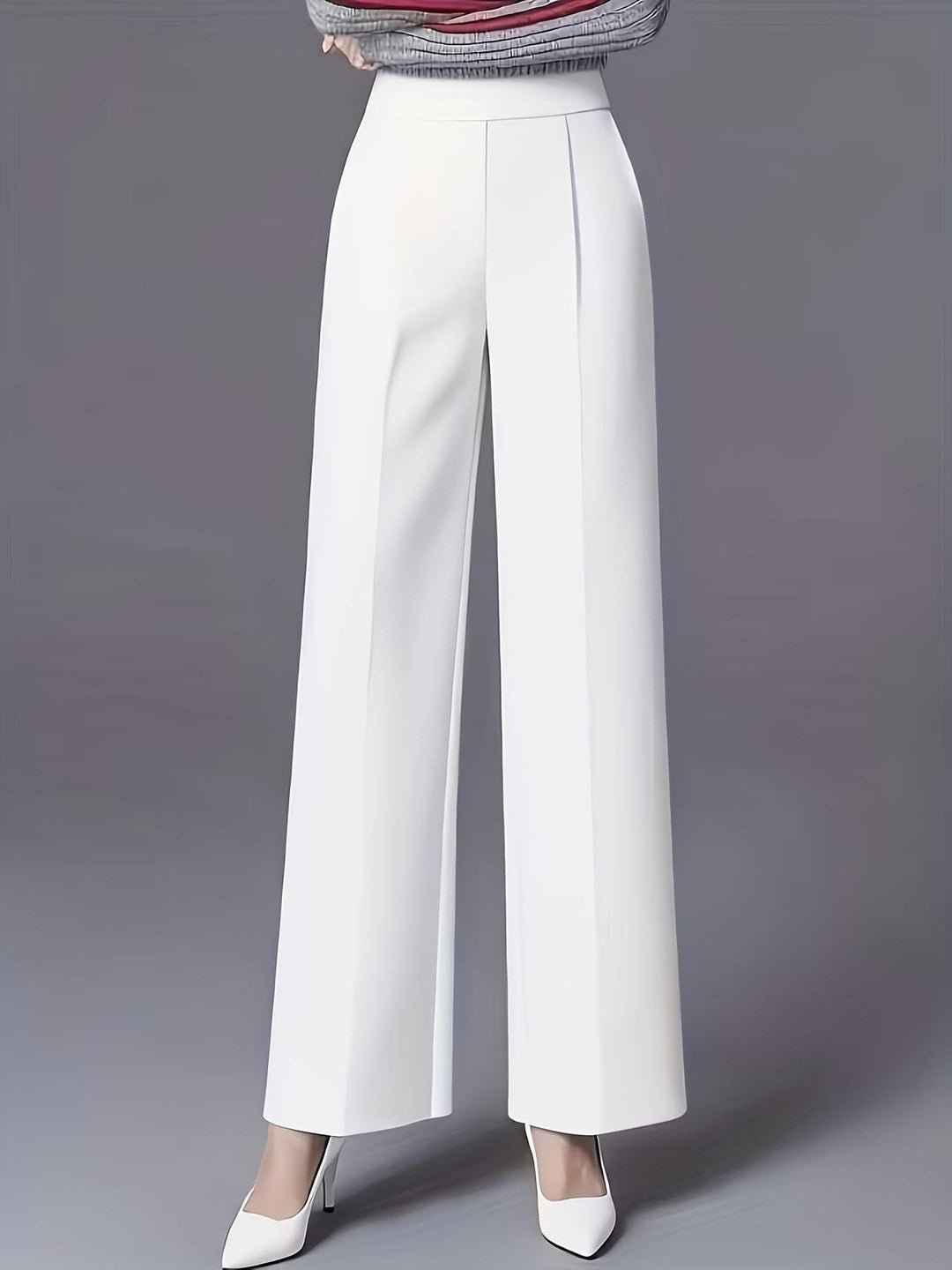 Elvire | Broek met hoge taille, wijde pijpen en naaddetail voor dames
