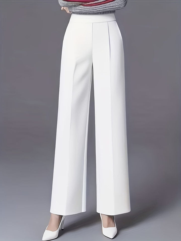 Elvire | Broek met hoge taille, wijde pijpen en naaddetail voor dames