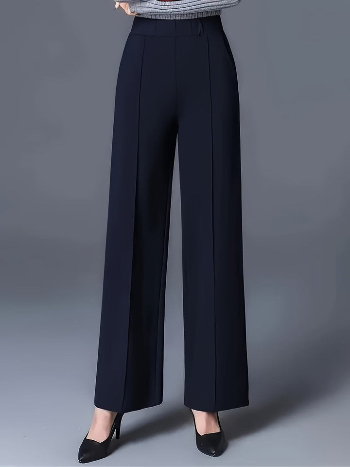 Elvire | Broek met hoge taille, wijde pijpen en naaddetail voor dames