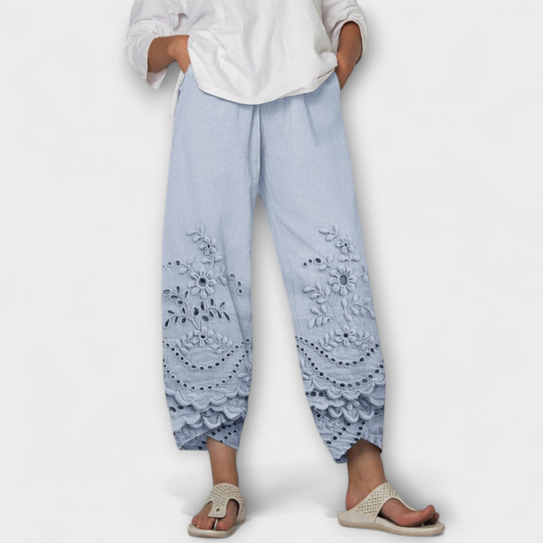 Chloe – Elegante Print Spitzenbroek