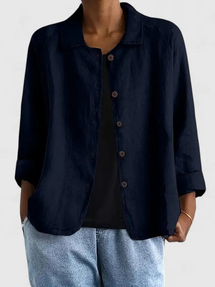 Maya | Katoenen overshirt met knoopsluiting voor dames