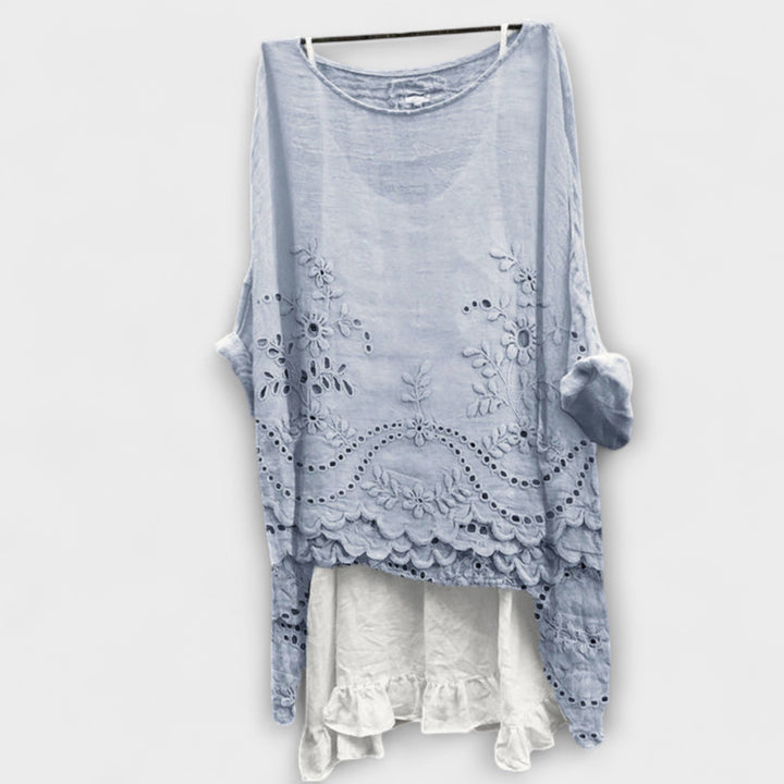 Ella - Blouse met dubbele zoom