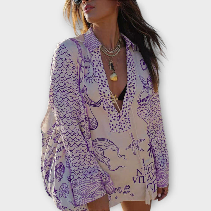Liv - Satijnen Kwast Shirt en Shorts Set