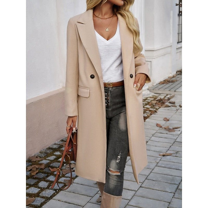 Fiona | Lange wollen blazer met één knoop voor dames