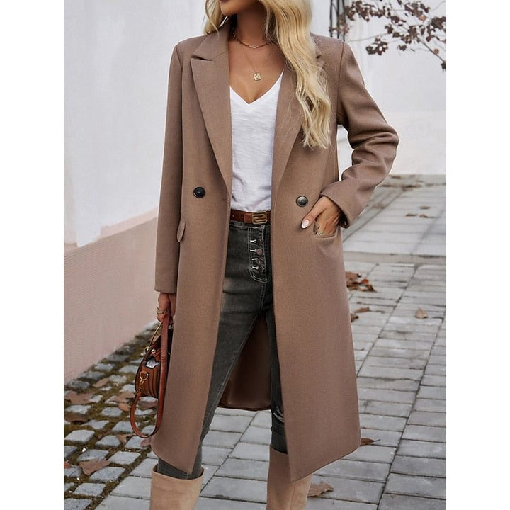 Fiona | Lange wollen blazer met één knoop voor dames