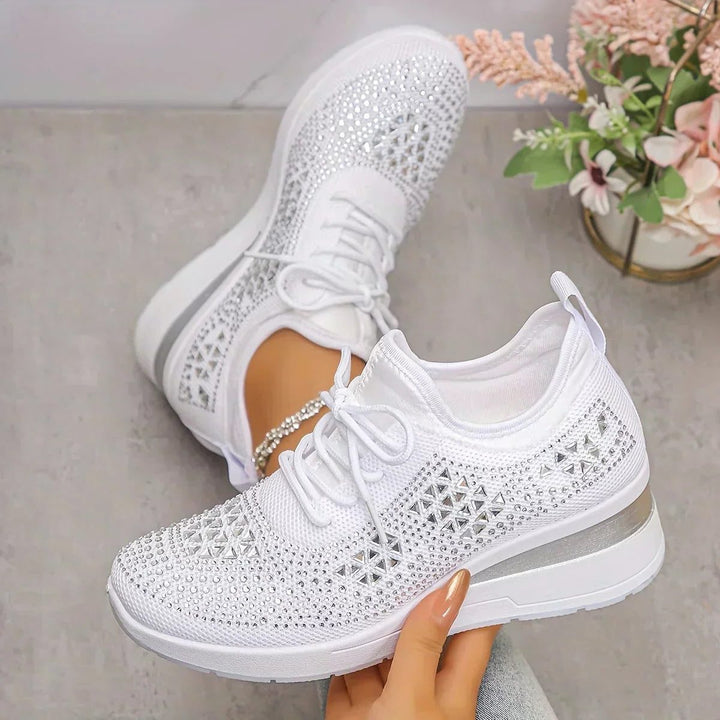 Fleur | Sneakers met strass en veters voor dames