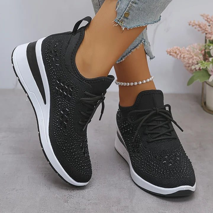 Fleur | Sneakers met strass en veters voor dames