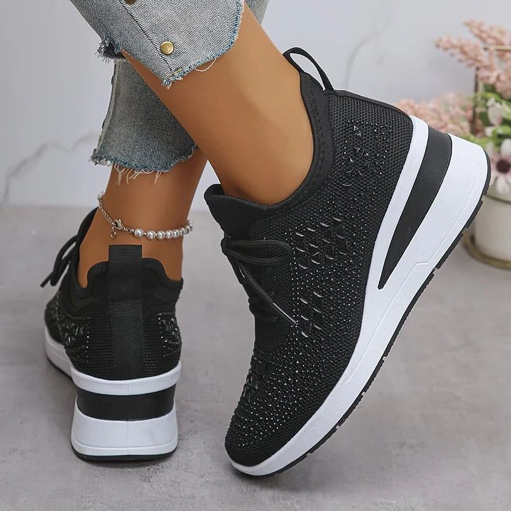 Fleur | Sneakers met strass en veters voor dames