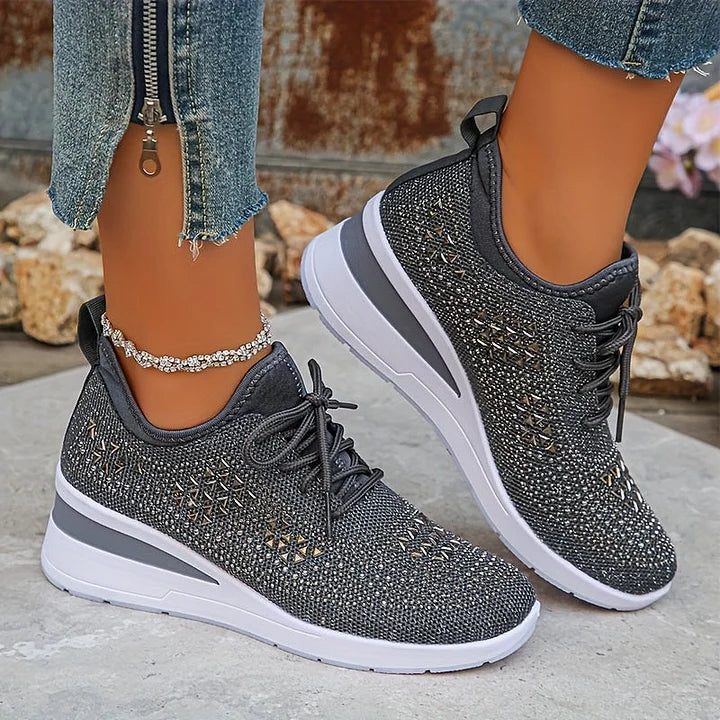 Fleur | Sneakers met strass en veters voor dames