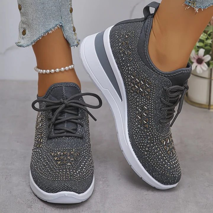 Fleur | Sneakers met strass en veters voor dames