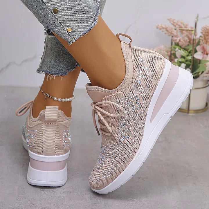 Fleur | Sneakers met strass en veters voor dames