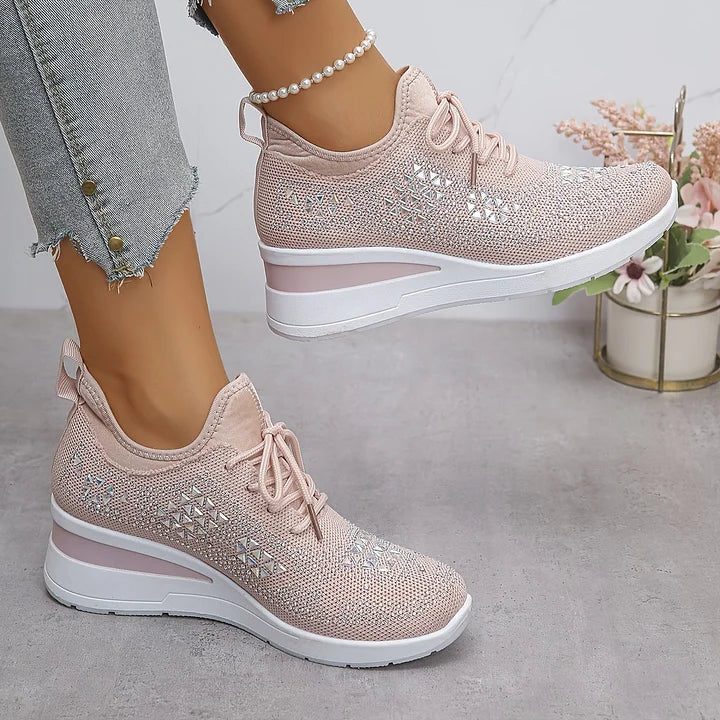 Fleur | Sneakers met strass en veters voor dames