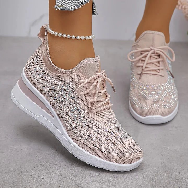 Fleur | Sneakers met strass en veters voor dames