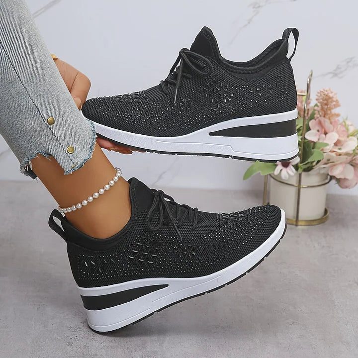 Fleur | Sneakers met strass en veters voor dames