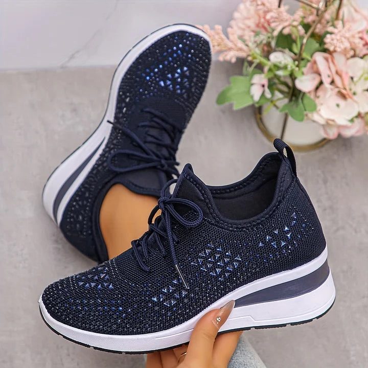 Fleur | Sneakers met strass en veters voor dames