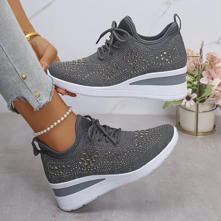 Fleur | Sneakers met strass en veters voor dames