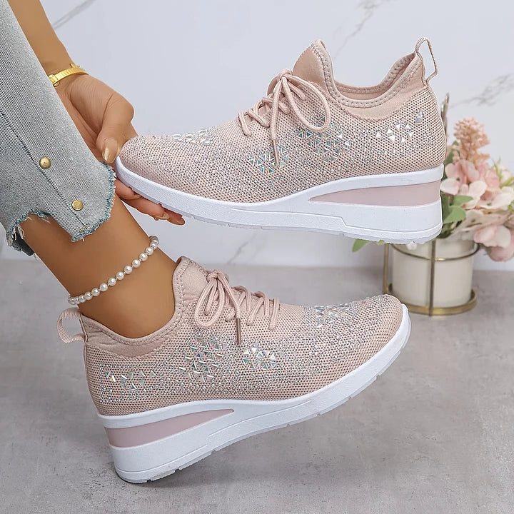 Fleur | Sneakers met strass en veters voor dames