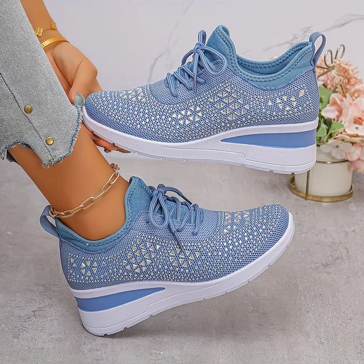 Fleur | Sneakers met strass en veters voor dames