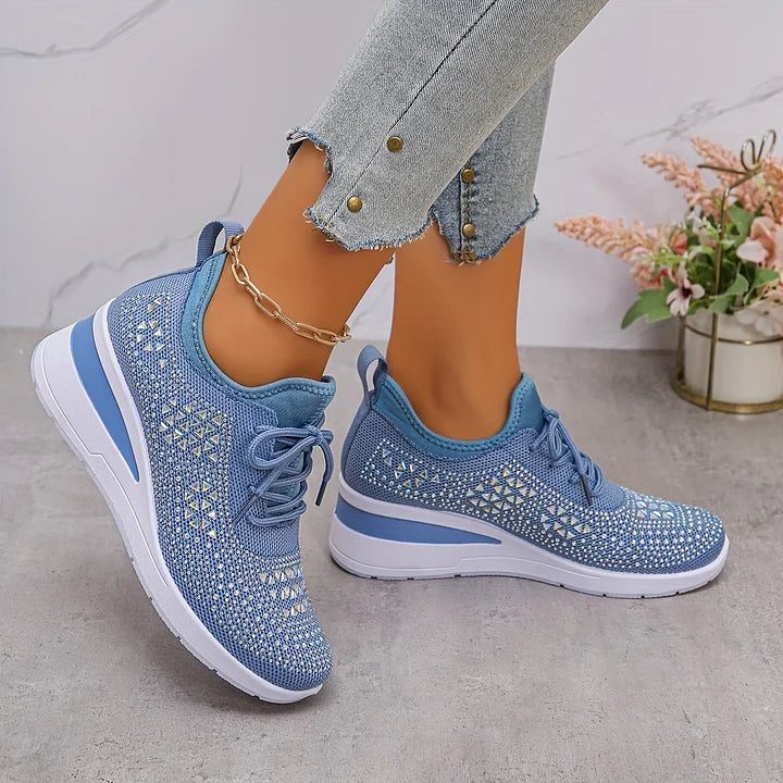 Fleur | Sneakers met strass en veters voor dames
