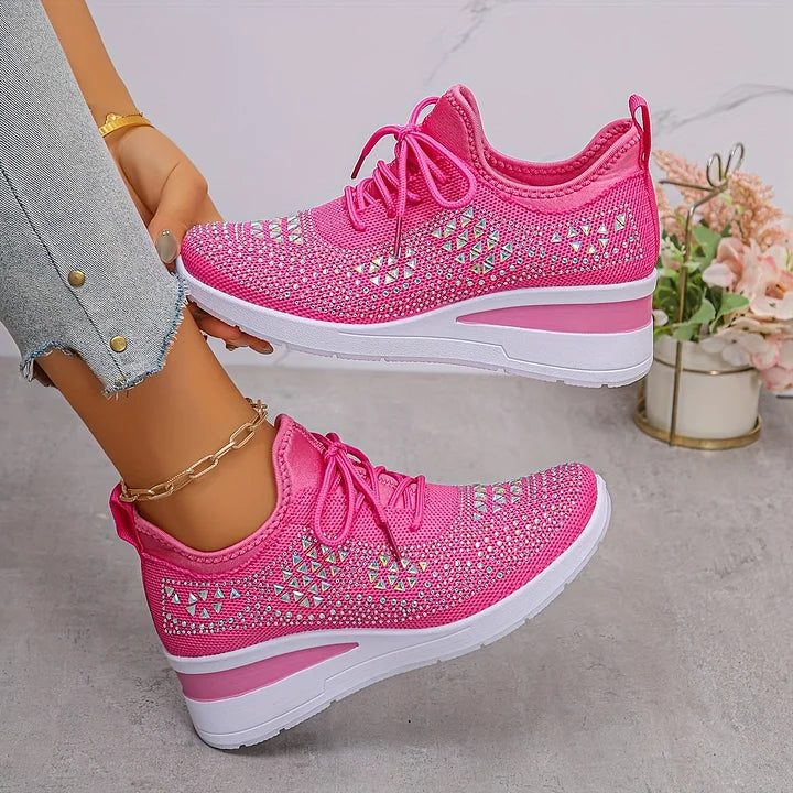 Fleur | Sneakers met strass en veters voor dames