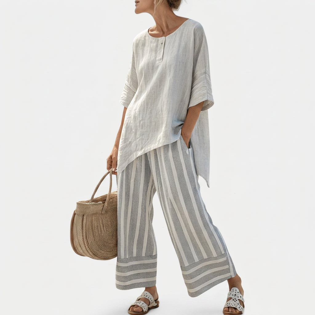 Clarisse - Asymmetrische Blouse-Set
