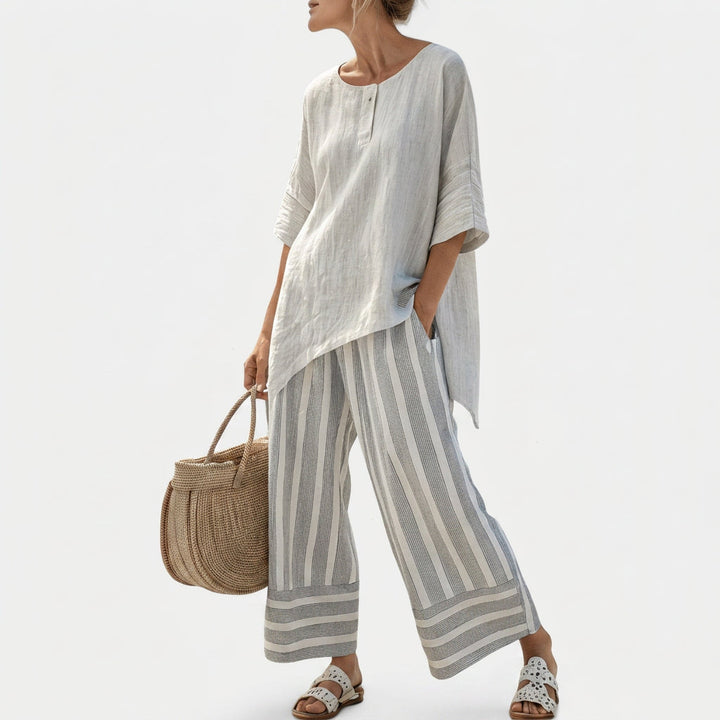 Clarisse - Asymmetrische Blouse-Set