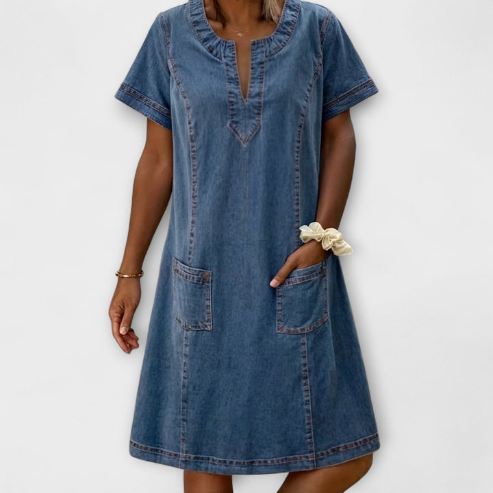 Mathea - Zachte Denim Jurk