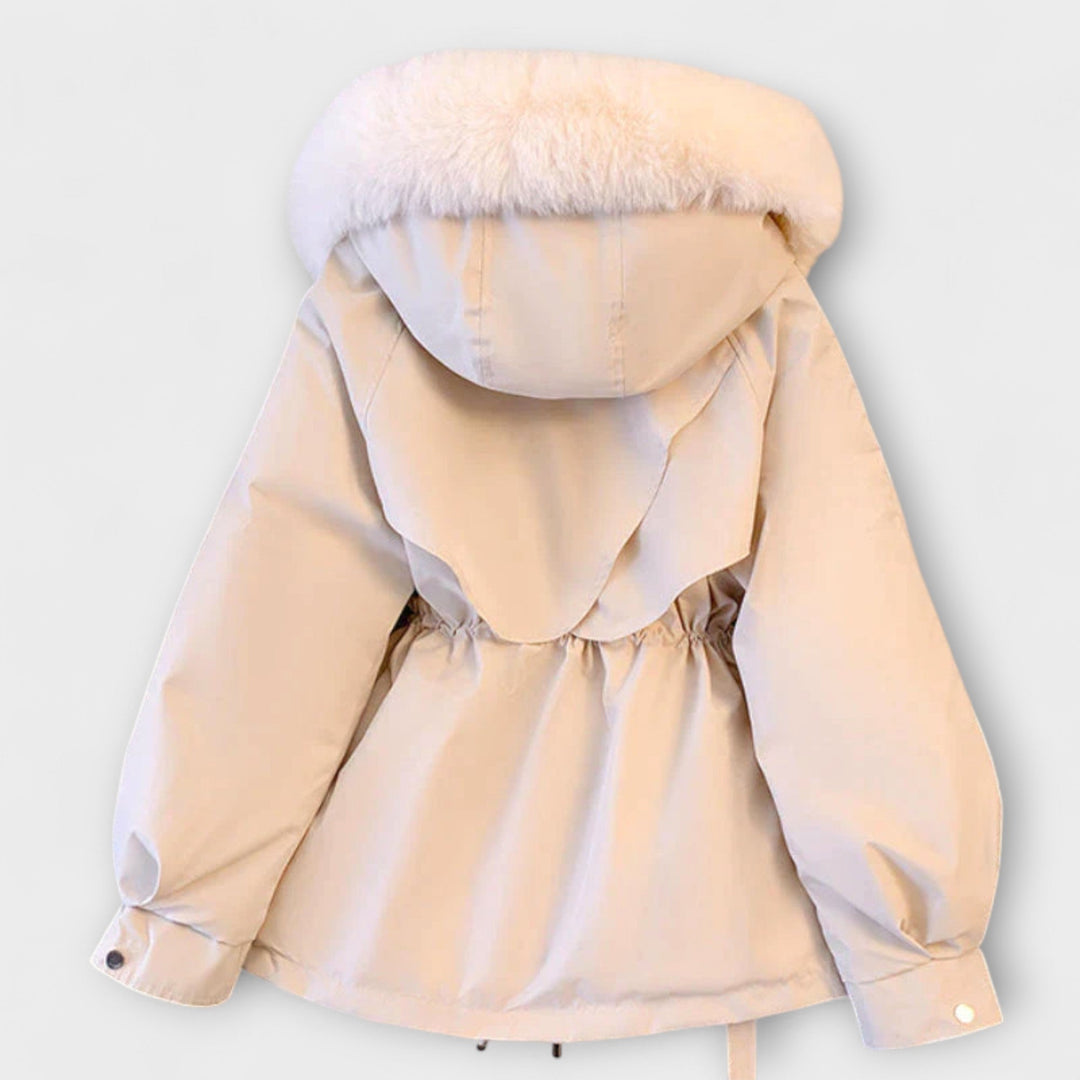 Bela - Elegante Winterjas Brévine met Bontkraag