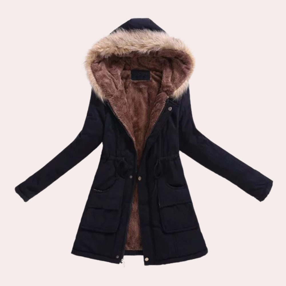 Hannah | Parka met kap, imitatiebont en fleecevoering voor dames