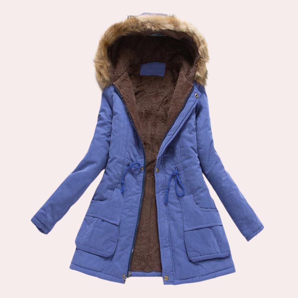 Hannah | Parka met kap, imitatiebont en fleecevoering voor dames