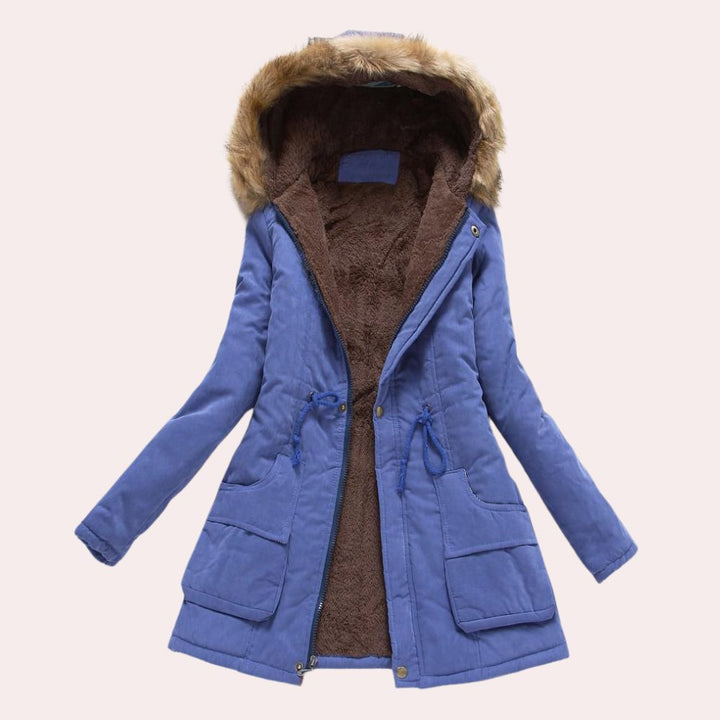 Hannah | Parka met kap, imitatiebont en fleecevoering voor dames