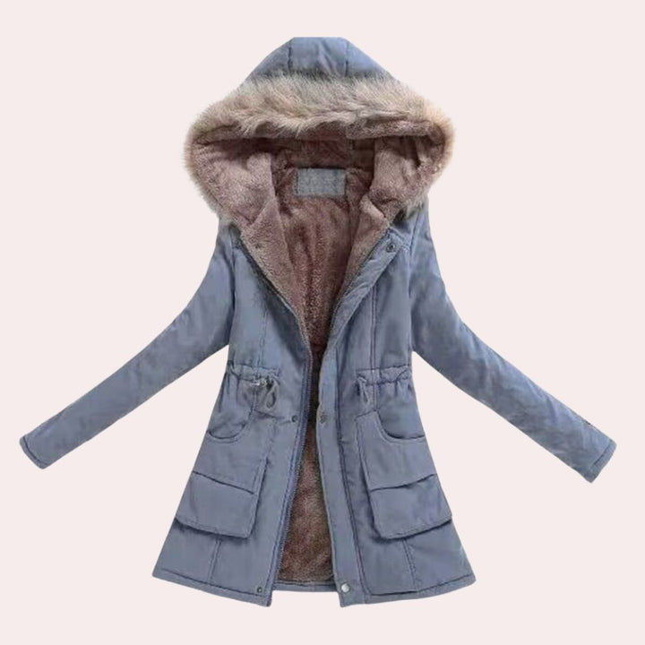 Hannah | Parka met kap, imitatiebont en fleecevoering voor dames