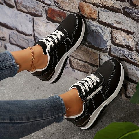 Ileana | Plateausneakers met veters en gekleurde hiellus voor dames