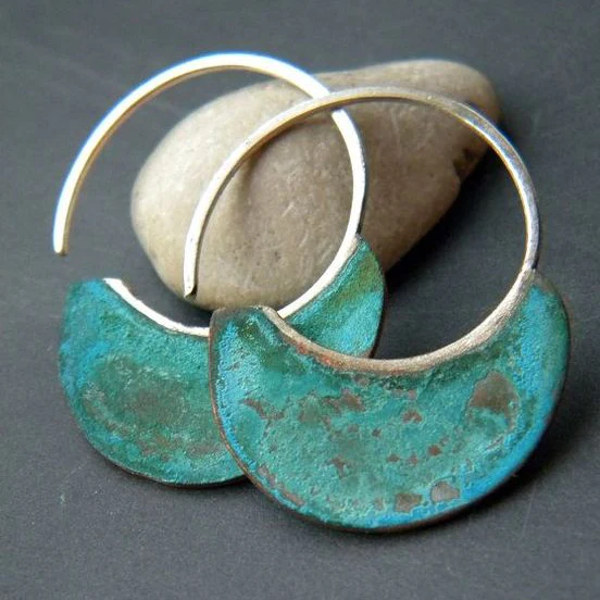 Vintage-versleten Turquoise Oorbellen