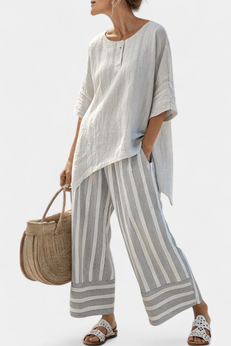 Clarisse - Asymmetrische Blouse-Set