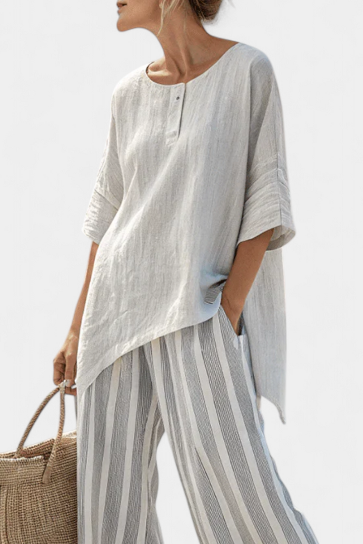 Clarisse - Asymmetrische Blouse-Set