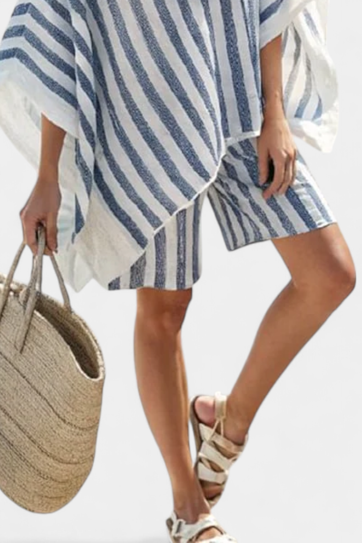 Salomé - Gestreepte Set Blouse en Shorts
