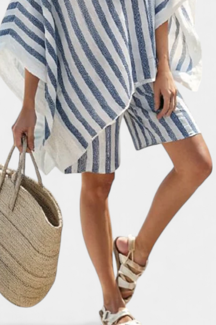 Salomé - Gestreepte Set Blouse en Shorts