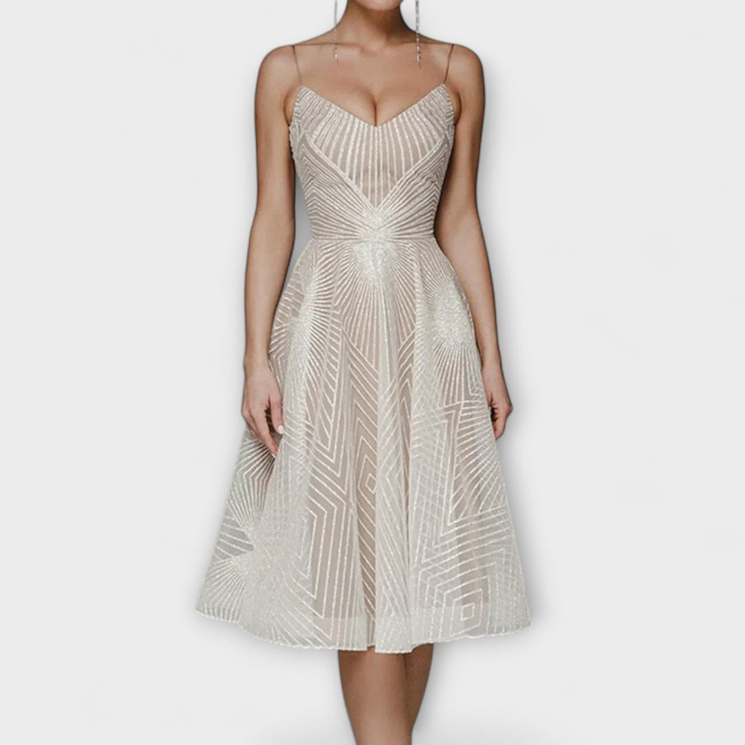 Elli - Dames Luxe Jurk met Borduursels