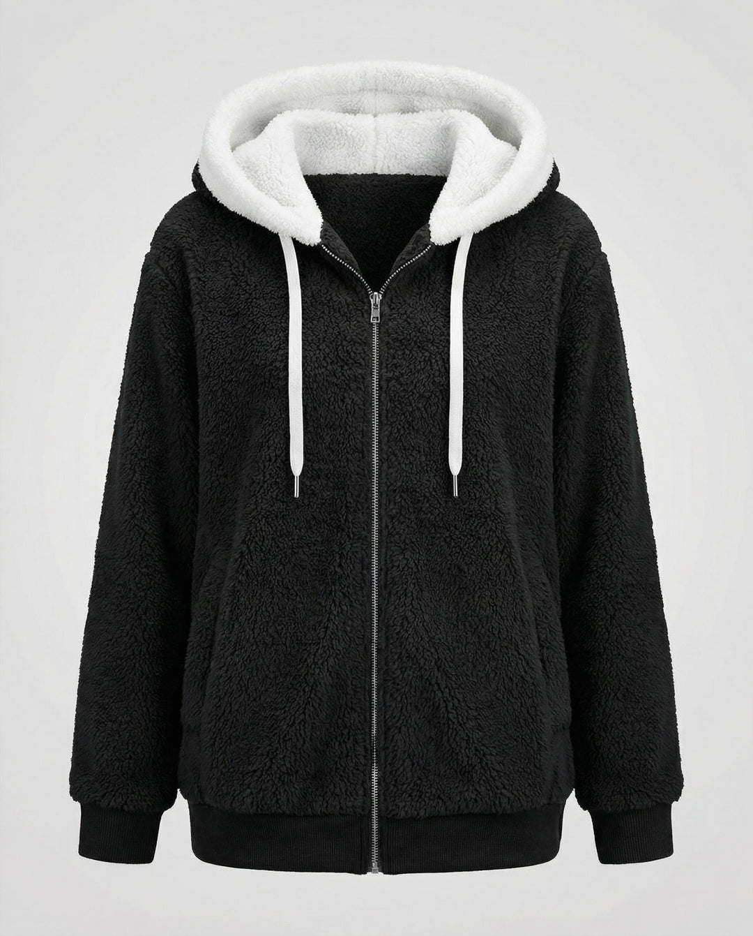 Iolanthe | Oversized fleece jas met kap voor dames