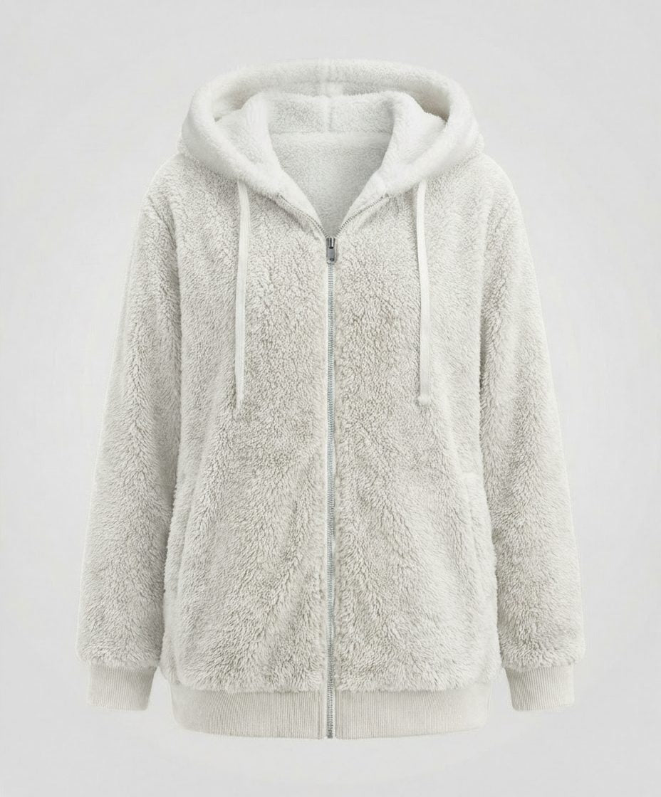 Iolanthe | Oversized fleece jas met kap voor dames