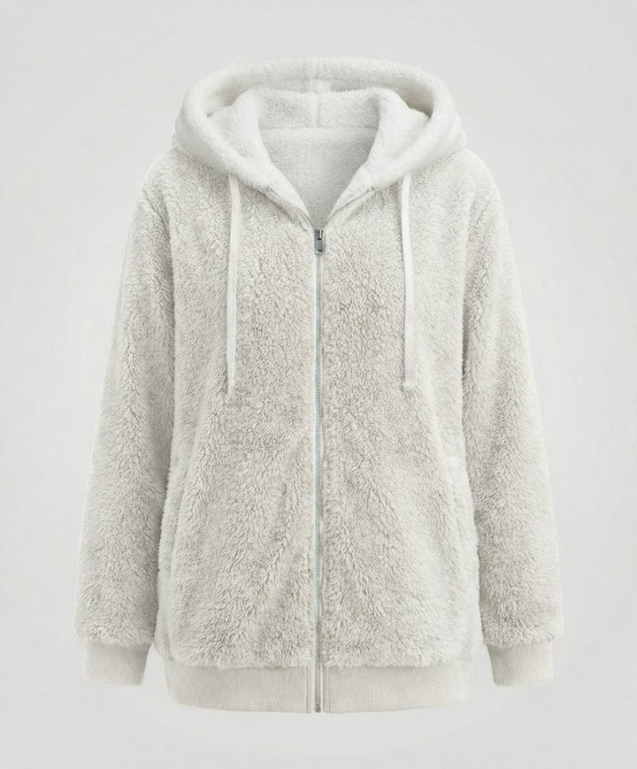 Iolanthe | Oversized fleece jas met kap voor dames