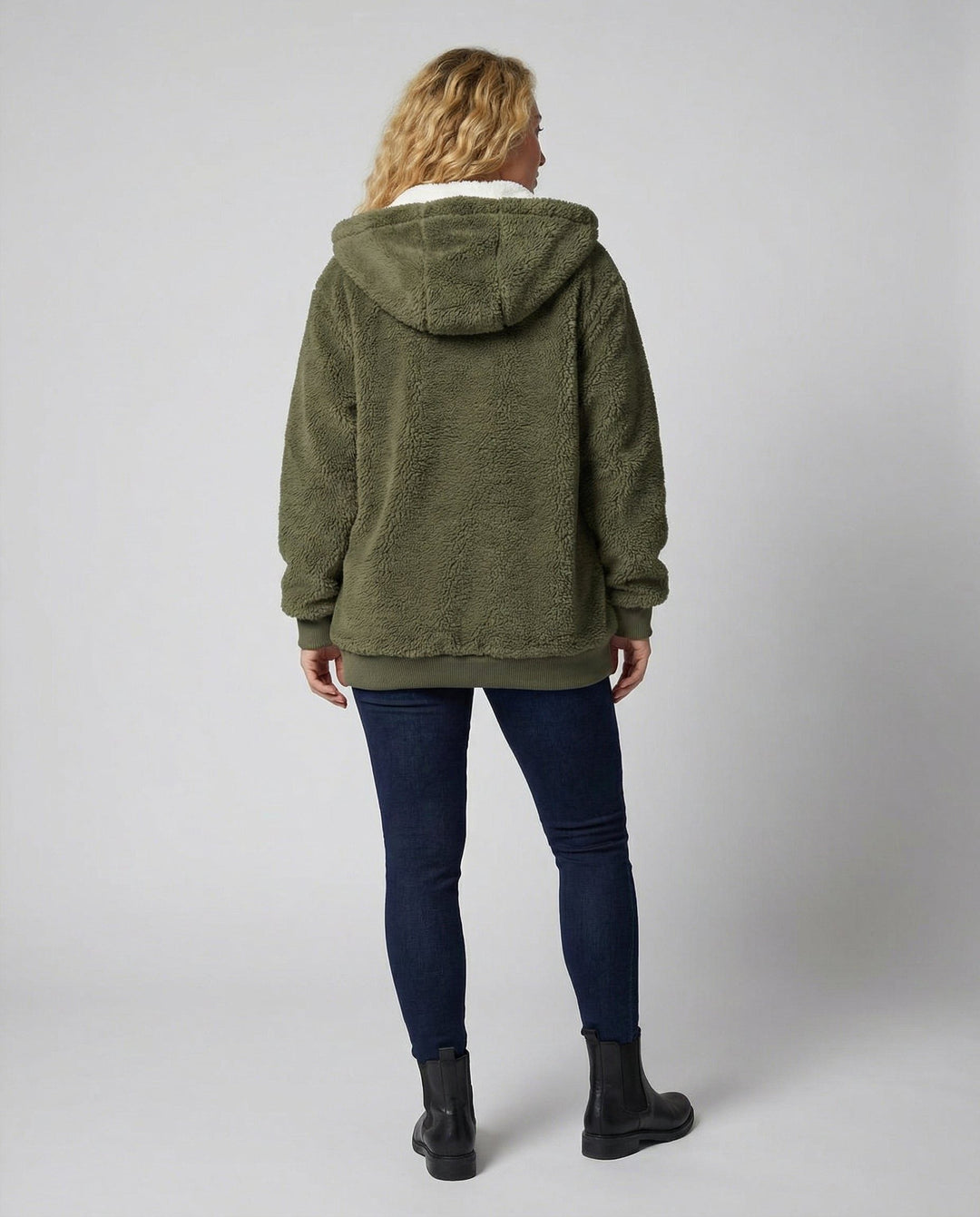 Iolanthe | Oversized fleece jas met kap voor dames