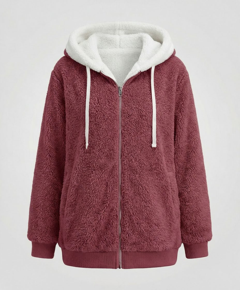 Iolanthe | Oversized fleece jas met kap voor dames
