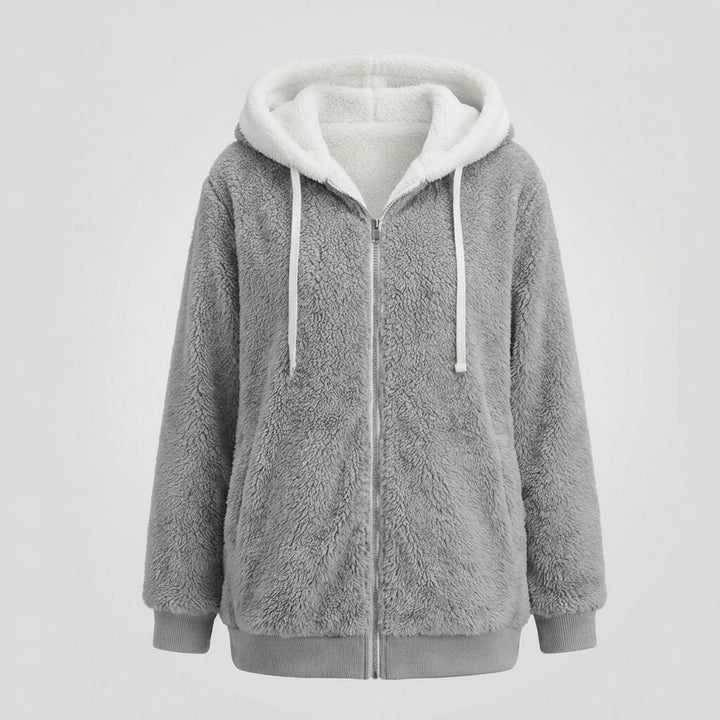 Iolanthe | Oversized fleece jas met kap voor dames