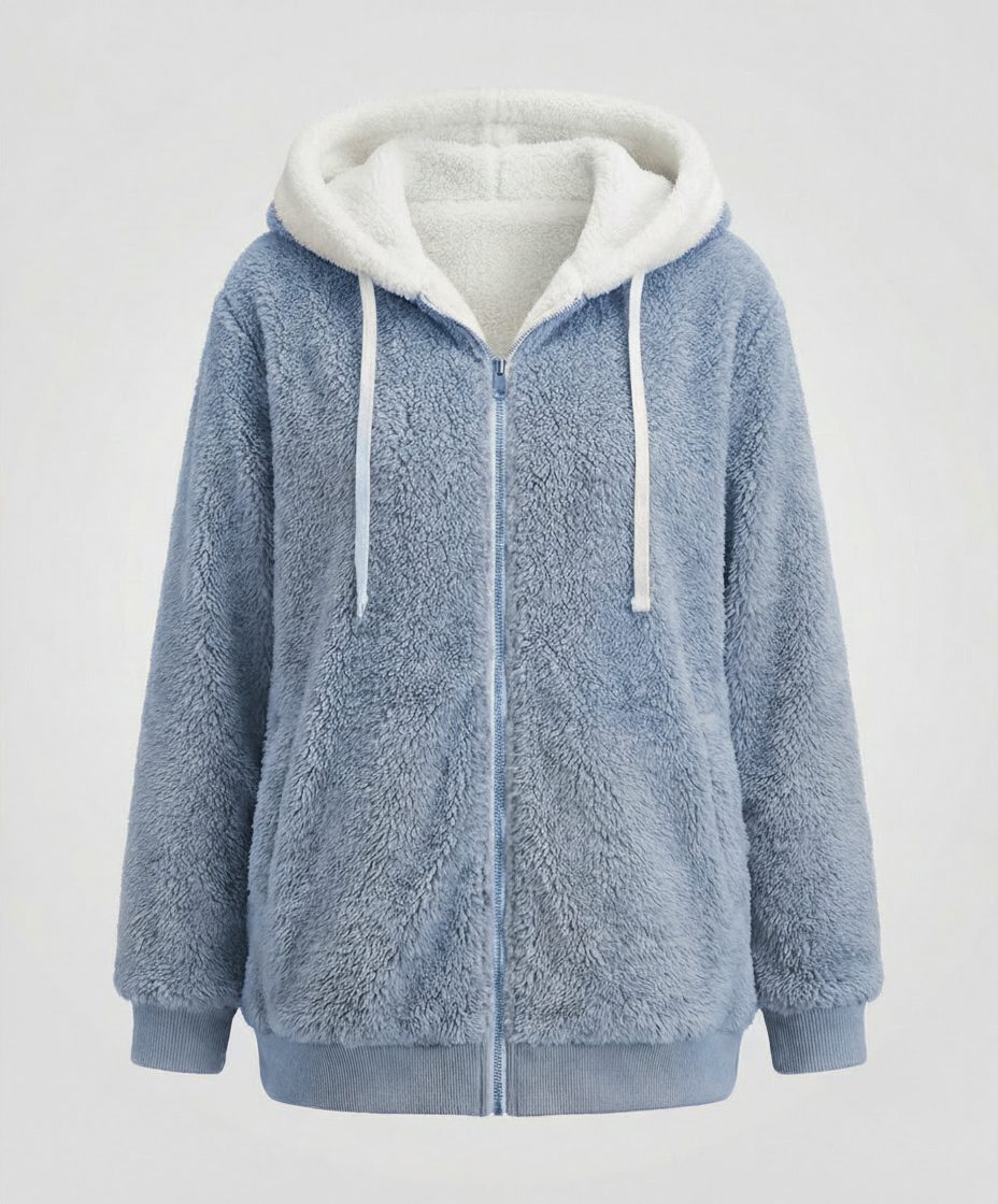 Iolanthe | Oversized fleece jas met kap voor dames