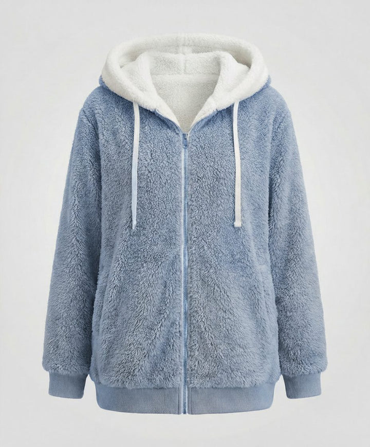 Iolanthe | Oversized fleece jas met kap voor dames