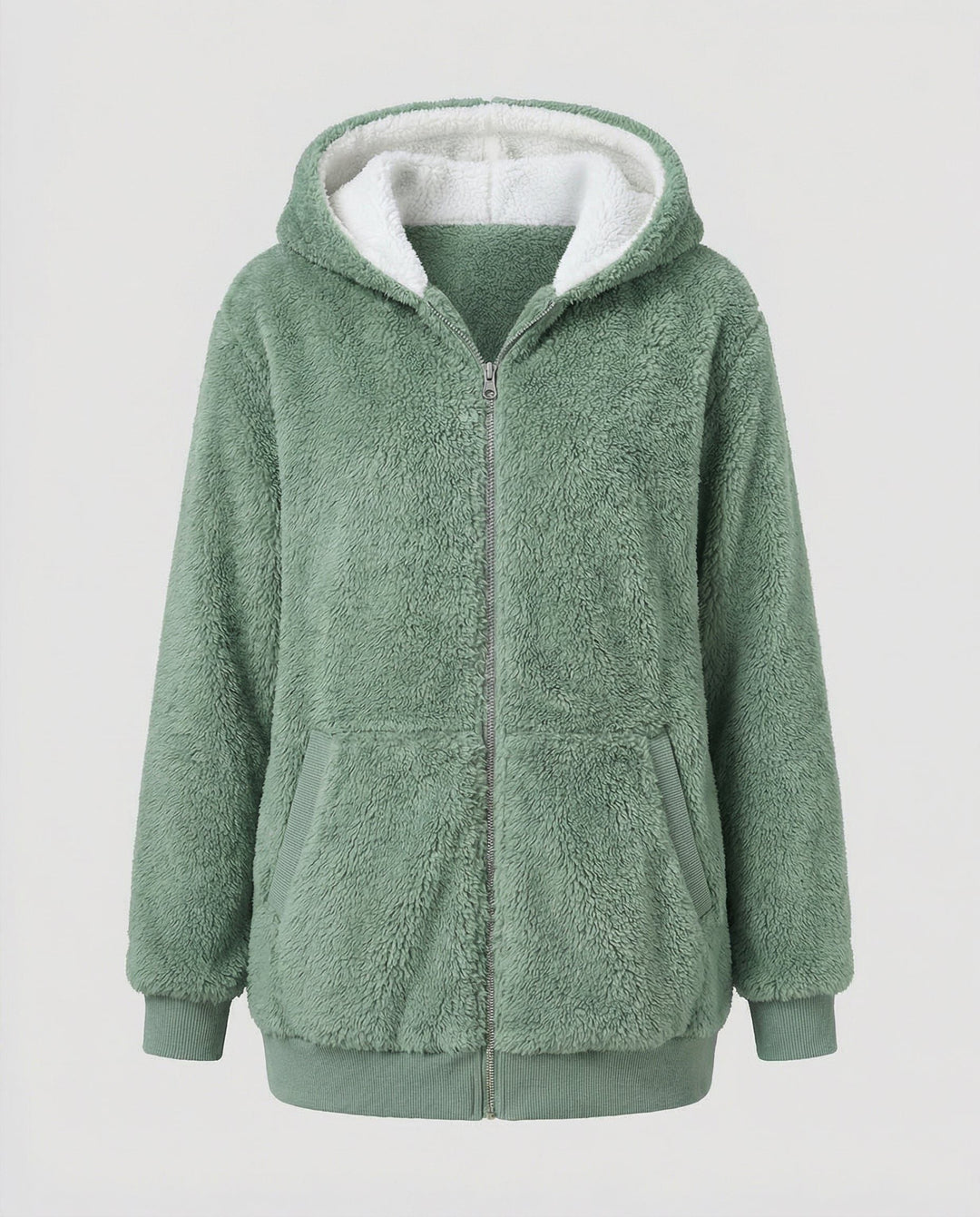 Iolanthe | Oversized fleece jas met kap voor dames