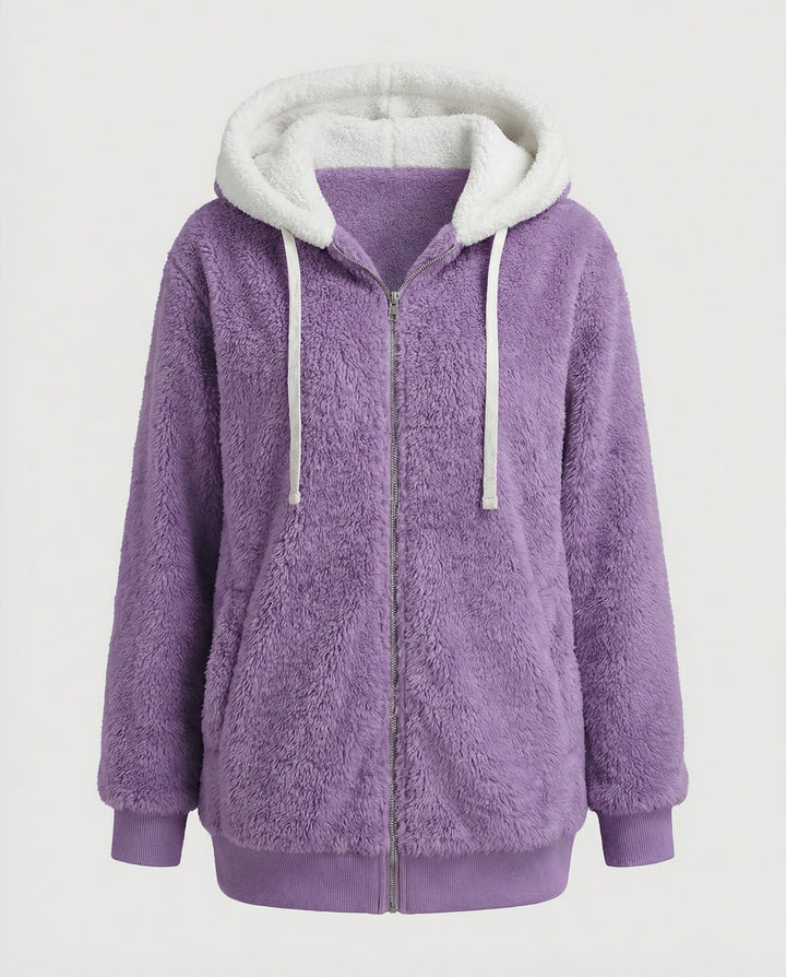 Iolanthe | Oversized fleece jas met kap voor dames